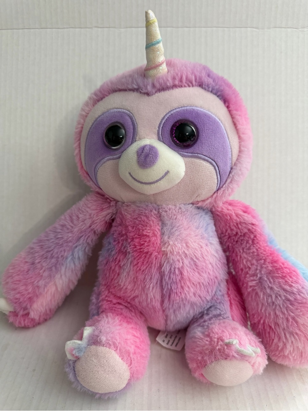 Kellytoy Tie-Dye Unicorn Sloth Plush